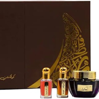 مجموعة اطياب من ابك الصحراء، عطر عربي 100 مل، مسك تولة، عود مخلط وعود معطر كوشن لكشن اطياب من عبق الصحراء عطرين عربي مع تولة مسك وتولة سلفرعود وعلبة عود معطر، للجنسين