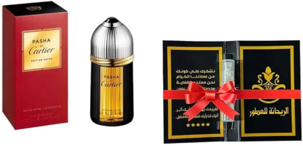 مجموعة من ريحانا تتكون من عطر باشا دي كارتير ليمتد ايديشن نوار او دي تواليت من كارتير، 100 مل، للجنسين وعينة من عطر بلاك سافير انتنس 5 مل