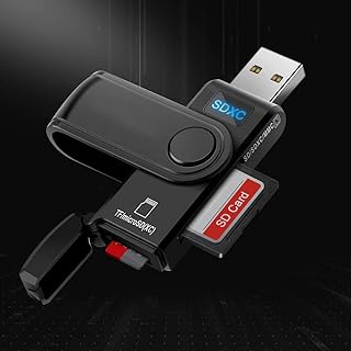 قارئ بطاقة SD USB 3.0، محول بطاقة ذاكرة مايكرو مع غطاء بطاقة لقارئ بطاقات TF/Micro SDXC/Micro SDHC/Micro SD/SDXC/SDHC/UHS-I متوافق مع ويندوز وOS وAndroid