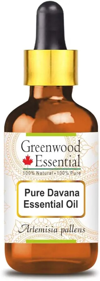 Greenwood Essential Pure Davana Essential Oil (Artemisia pallens) with Glass Dropper Natural Therapeutic Grade Steam Distilled 2ml