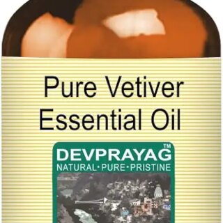 Devprayag Pure Vetiver Essential Oil (Vetiveria zizanoides) Natural Therapeutic Grade Steam Distilled 5ml (0.16 oz)