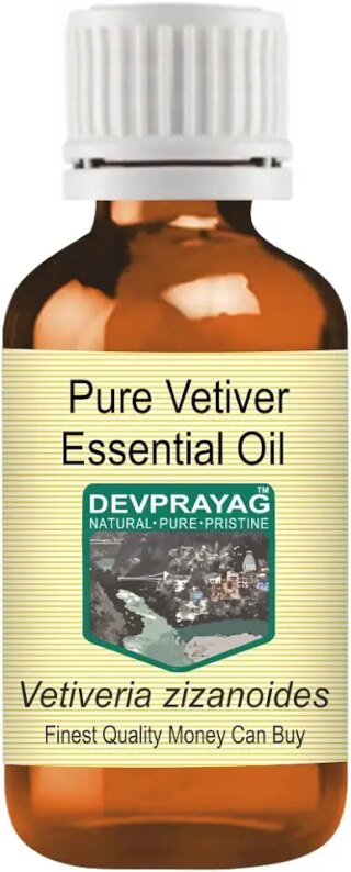 Devprayag Pure Vetiver Essential Oil (Vetiveria zizanoides) Natural Therapeutic Grade Steam Distilled 5ml (0.16 oz)