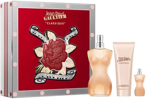 جان بول جالتيير – عطر كلاسيك او دي تواليت 100 مل + او دي تواليت 6 مل + لوشن للجسم 75 مل – مجموعة هدايا