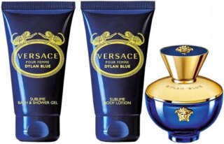 مجموعة عطر بور فيميه ديلان بلو من فيرساتشي – او دي بارفان 50 مل+50 مل sg+50 مل، للنساء