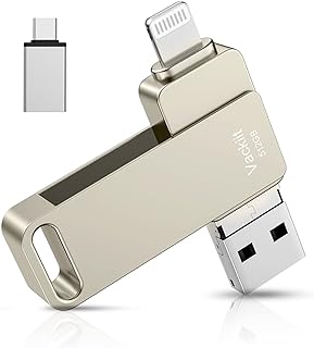 ذاكرة فلاش 3 في 1 USB 3.0 معتمدة من ابل لهواتف ايفون، محرك ابهام ايفون، ذاكرة تخزين صور ايفون، تخزين صور ايفون، تخزين خارجي، متوافقة مع ايفون/الكمبيوتر/الايباد/المزيد من الاجهزة، فضي