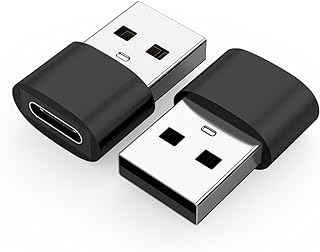 محول USB الى USB C من ديسينكلوبو، محول شاحن من النوع C انثى الى USB A ذكر لايفون 11 12 13 14 15 بلس ماكس، ايربودز، ايباد اير 4 5 ميني 6، جالكسي S23 S21 S22 (اسود)