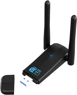 محول واي فاي USB 1300 متر، انوان 5G/2.4G ثنائي النطاق واي فاي دونجل USB 3.0، دونجل واي فاي USB 3.0، متوافق مع ويندوز 11 10، بدون برنامج تعريف، دونجل واي فاي صغير للكمبيوتر واللاب توب والكمبيوتر