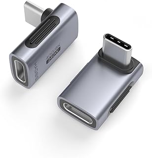 هاغي بيس محول USB C 240 واط 40 جيجابايت في الثانية 8K، عبوتان من USB-C ذكر الى USB-C انثى، موصل USB4 لثاندربولت 4/3، روج الي، ستيم ديك، سويتش، دوك، ماك، تابلت، ايفون 15 برو ماكس (90 درجة)