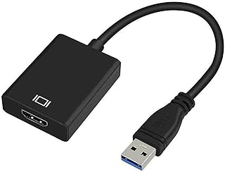 محوّل فيديو وصوت عالي الدقة USB 3.0 لـ HDMI بدقة 1080p للشاشات بمخارج صوت متعددة متوافق مع ويندوز XP/7/8/8.1/10 واللابتوب والكمبيوتر وجهاز العرض والتلفزيون بدقة HD، من ايسبي كابلز