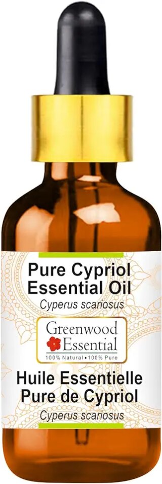 جرين وود اسينشال زيت سيبريول العطري النقي (سايبيروس سكاريوسوس) مع قطارة زجاجية مقطر بالبخار بدرجة علاجية طبيعية 50 مل (1.69 اونصة)