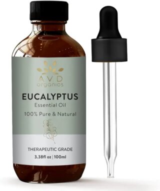 زيت عطري بعشبة أوكالبتوس من ايه في دي اورجانيكس، 100 مل – 100% نقي وطبيعي لعلاج البشرة بالروائح العطرية، مناسب لموزع الروائح المنزلي والاستحمام وغرفة البخار 118 مل