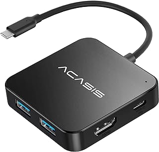 موزع USB C، موزع USB نوع سي متعدد المنافذ مع HDMI 4K، توصيل طاقة 100 واط | 3 منافذ USB 3.0 | 1 منفذ نوع C 3.0 | محول مقسم USB لماك بوك وماك ميني واكس بي اس واللابتوب واجهزة USB C (0.6 قدم)