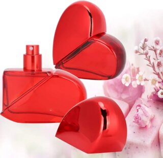 زجاجة بخاخ عطر زجاجية على شكل قلب، زجاجات عطر فارغة محمولة للزيوت العطرية والعطور، تصميم صغير الحجم الافضل للرجال والنساء من تافل والخروج، قطعتان، 25 مل