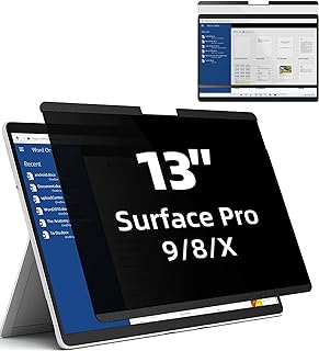 شاشة خصوصية جديدة لجهاز سيرفس برو 9/8/X مقاس 13 انش، فلتر مضاد للضوء الازرق قابل للازالة، واقي شاشة مضاد للتجسس لمايكروسوفت سيرفس برو 9 وسيرفس برو 8 وسيرفس برو اكس (سيرفيس برو 9/8/اكس، الخصوصية)