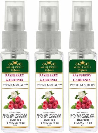 Menjewell Raspberry Gardania Eau De Parfum For Women| Luxury Apparel Parfum| EDP For Women (Pack Of 3) 8ml