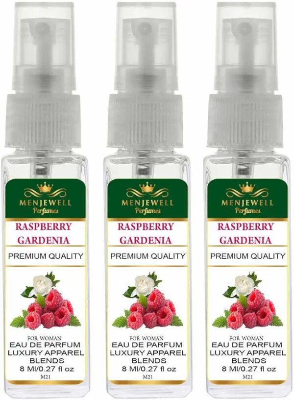 Menjewell Raspberry Gardania Eau De Parfum For Women| Luxury Apparel Parfum| EDP For Women (Pack Of 3) 8ml