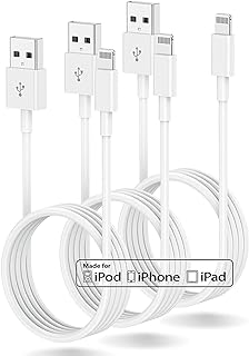 4 عبوات [معتمد من Apple MFi] iPhone Charger 3ft، Lightning to USB Cable 3 Feet، Apple Fast Charger Cable 3 Foot for iPhone 11 Pro – 11 – XS MAX – XR – 8-7 – 6s – 6 – 5S – SE iPad Pro – Air – ميني أصلي