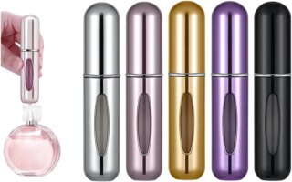 زجاجات بخاخ للعطور، بخاخ عطر قابل لإعادة الملء، زجاجات بخاخ 5 مل، محمولة للسفر والعطلات، للمحفظة، حقيبة اليد، الجيب والأمتعة، 5 قطع (A)