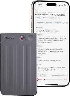 PLAUD NOTE AI Voice Recorder, Transcribe & Summarize Empowered by ChatGPT, 0.117" Ultra Slim Dictaphone, 30H Recording, Support 57 Languages, AI Noise Reduction for Meetings Interviews Calls, 64GB