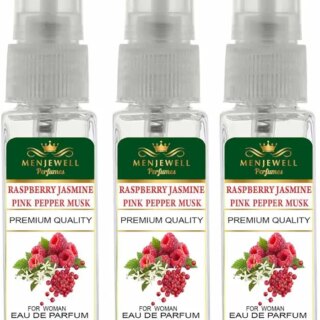 Menjewell Raspberry Jasmine Pine Pepper Musk Eau De Parfum For Women| Luxury Apparel Parfum| EDP For Women (Pack Of 3) 8ml