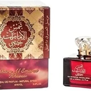 عطر شمس الامارات خصوصي 100 مل مع ديو بخاخ من ارض الزعفران، للرجال