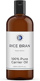 ميستيك مومنتس | زيت نخالة الارز 500 مل – زيت نقي وطبيعي مثالي للشعر والوجه والاظافر والعلاج العطري والتدليك وتخفيف الزيت، نباتي خال من العناصر المعدلة وراثيا