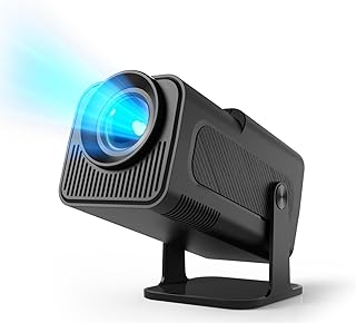 New HY320 Mini Portable Projector Auto Keystone, Native 1080P 4K Supported 10000 Lumens Smart Projector with WiFi 6, BT 5.0, Screen Adjustment, 180 Degree Rotation, Built-in Android 11.0 OS