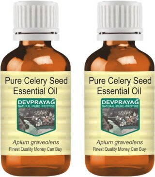 Devprayag Pure Celery Seed Essential Oil (Apium graveolens) Natural Therapeutic Grade Steam Distilled (Pack of Two) 100ml X 2 (6.76 oz) 2