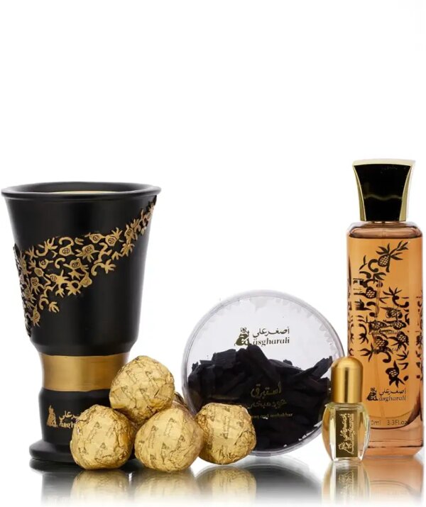 طقم باقة استبرق (بخور وعطر و عود مبخر ) من أصغر علي