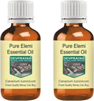 Devprayag Pure Elemi Essential Oil (Canarium luzonicum) Natural Therapeutic Grade Steam Distilled (Pack of Two) 100ml X 2 (6.76 oz)