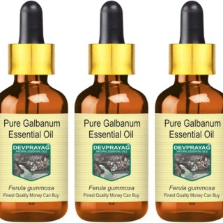 Devprayag Pure Galbanum Essential Oil (Ferula gummosa) with Glass Dropper Natural Therapeutic Grade Steam Distilled (Pack of Three) 100ml X 3 (10 oz)