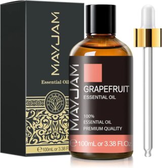 زيت الجريب فروت العطري ماي جام 100 مل مع علبة لطيفة للموزعات للمنزل والعلاج العطري وصناعة الصابون وصنع الشموع، 3.38 اونصة سائلة / زجاجة