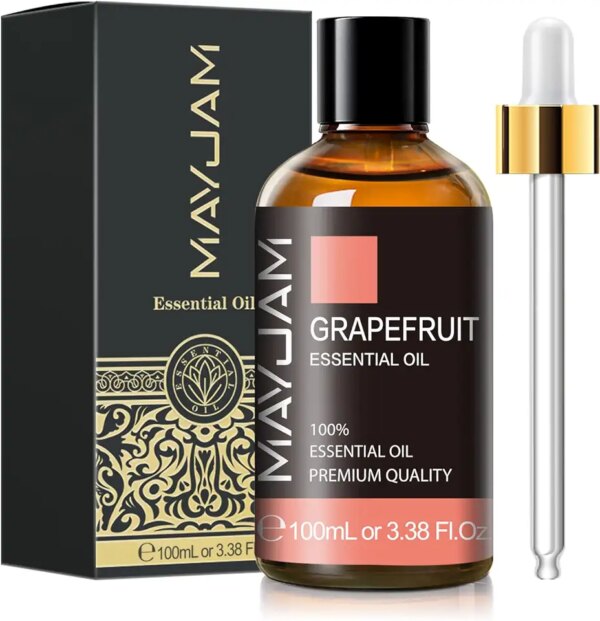 زيت الجريب فروت العطري ماي جام 100 مل مع علبة لطيفة للموزعات للمنزل والعلاج العطري وصناعة الصابون وصنع الشموع، 3.38 اونصة سائلة / زجاجة