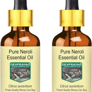 Devprayag Pure Neroli Essential Oil (Citrus aurantium) with Glass Dropper Natural Therapeutic Grade Steam Distilled (Pack of Two) 100ml X 2 (6.76 oz)