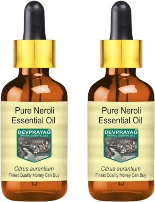Devprayag Pure Neroli Essential Oil (Citrus aurantium) with Glass Dropper Natural Therapeutic Grade Steam Distilled (Pack of Two) 100ml X 2 (6.76 oz)