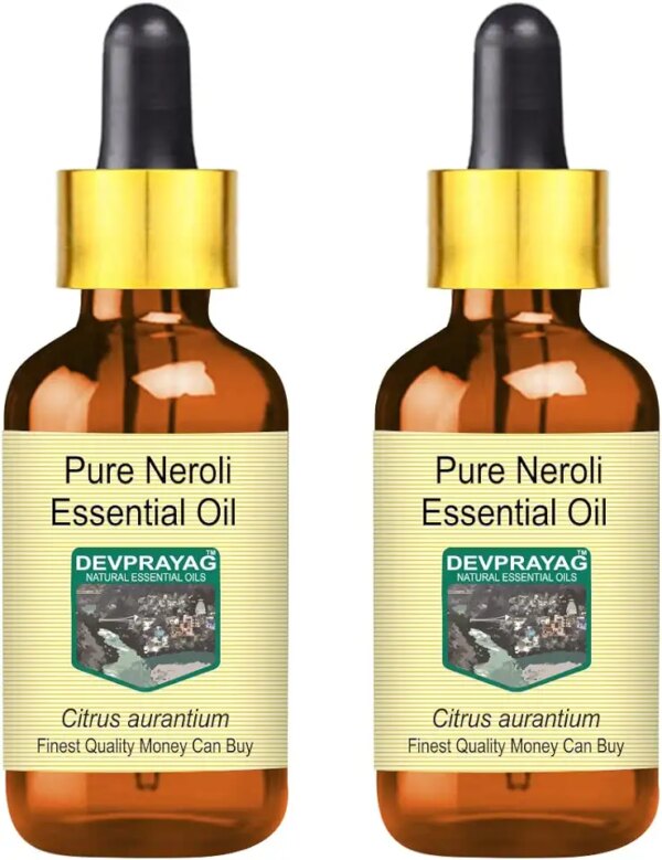 Devprayag Pure Neroli Essential Oil (Citrus aurantium) with Glass Dropper Natural Therapeutic Grade Steam Distilled (Pack of Two) 100ml X 2 (6.76 oz)