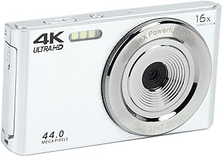 كاميرا رقمية 4K، 2.8 انش 44MP 16X تكبير 16X مضادة للاهتزاز مع ضوء ملء مدمج، كاميرا رقمية HD محمولة للسفر للتصوير الفوتوغرافي والفيديو (فضي)، من انادوي