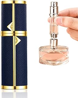 بخاخ عطر قابل لاعادة التعبئة من كوفوز، بخاخ عطر صغير 5 مل، زجاجة بخاخ فاخرة صغيرة للعطور، زجاجات عطر محمولة فارغة للسفر، مقاومة للتسرب، مضخة سفلية بدون قمع (ازرق)