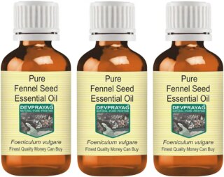 Devprayag Pure Fennel Seed Essential Oil (Foeniculum vulgare) Natural Therapeutic Grade Steam Distilled (Pack of Three) 100ml X 3 (10 oz)