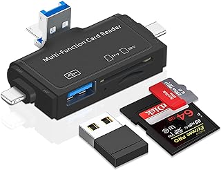 قارئ SD 7 في 1 او تي جي/USB 3.0/فتحة مزدوجة/محول بطاقة وذاكرة فلاش يدعم وTF SD/مايكرو SD/اس دي اكس سي/اس دي اتش سي لجهاز Mac/ويندوز/لينكس/كروم/الكمبيوتر/الهواتف الذكية/اللابتوب من شينزي تك (اسود)