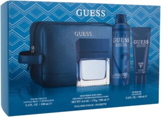 GUESS SEDUCTIVE BLUE (M) SET EDT 100ML + 100ML SG + 226ML BODY SPRAY+ POUCH