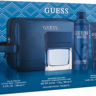 GUESS SEDUCTIVE BLUE (M) SET EDT 100ML + 100ML SG + 226ML BODY SPRAY+ POUCH