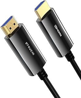 كيبل HDMI الياف بصرية 8K بطول 50 قدم/15 متر، ستوشي 48Gbps عالي السرعة HDMI 2.1 8K@60Hz 4K@120Hz، CL3 في جدار تصنيف HDR eARC متوافق مع دولبي فيجن ابل تي في 4K، روكو، Xbox Series X، PS5