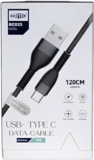 كابل USB الى نوع C للشحن السريع ونقل البيانات، كابل شحن سريع من النايلون المضفر للشحن السريع، سلك شاحن USB – 1 متر (USB الى النوع C)