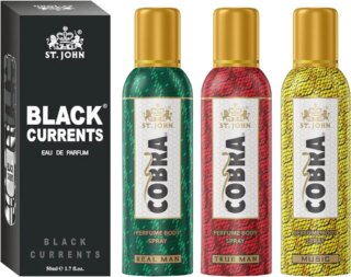 عطر للرجال والنساء من اس تي جون، عطر منعش ومهدئ يدوم طويلا للرجال والنساء، او دي بارفان، كوبرا ريل مان، ترو مان، ميوزيك اند بلاك كيرنتس (100 مل لكل منهما + 50 مل، عبوة من 4 قطع)