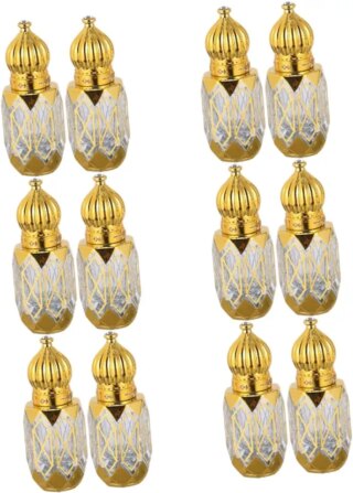 اف ار كولر 12 قطعة من زجاجات العطور الفارغة، زجاجات عطر بخاخ، زجاجات عطر فارغة، زجاجة بخاخ للعلاج العطري، زجاجة عطور، زجاجة تخزين عطور، حاوية برونزية، مناسبة للسفر