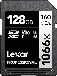 ليكسار بطاقة SDXC UHS-I احترافية 1066x 128GB من السلسلة الفضية، قراءة تصل إلى 160 ميجابايت/ثانية، لكاميرا DSLR والكاميرات غير العاكسة (LSD1066128G-BNNNU)