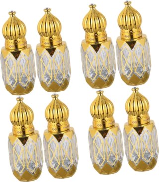 مينكسي 8 قطع من زجاجات العطور الفارغة موزع العطور، زجاجة عطر كريستالية، مضخة عطور، بخاخ، زجاجة عطر بخاصية اطلاق الروائح العلاجية، قارورة عطر زجاجية تشانغشا للسفر