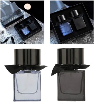 بخاخ كولونيا للرجال من قطعتين، مجموعة او دي تواليت، عطر خفيف وانيق يدوم 6 ساعات للمنزل والمواعدة والاب والكريسماس وعيد الشكر واعياد الميلاد