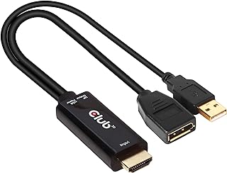 محول كلوب 3 دي HDMI 2.0 الى منفذ عرض 1.2 4K60HZ HDR ذكر/انثى من كلوب 3 دي، اسود (CAC-1331)